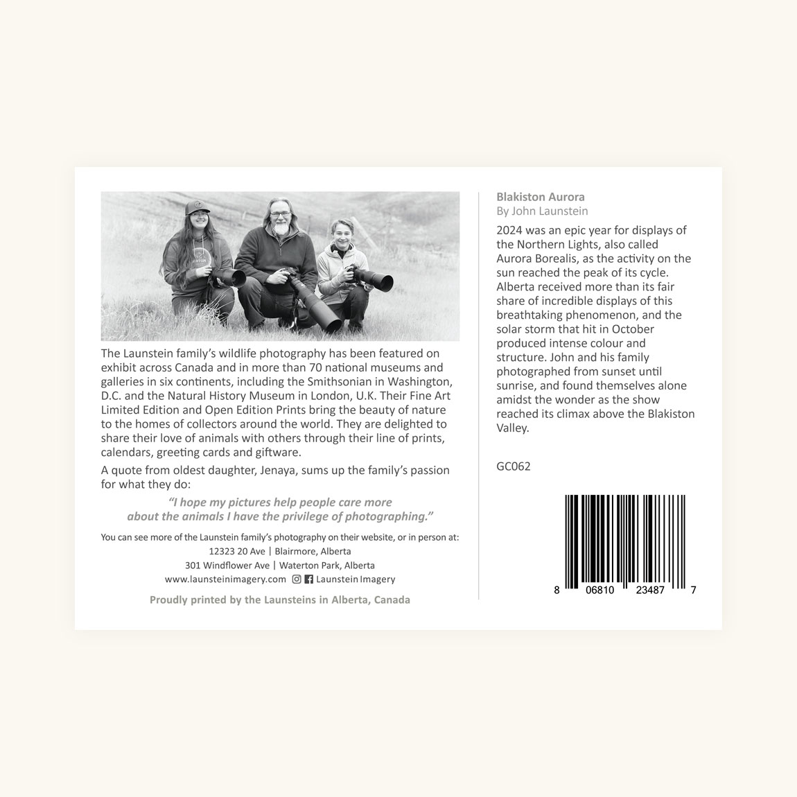 Greeting Card - Blakiston Aurora - Image 3